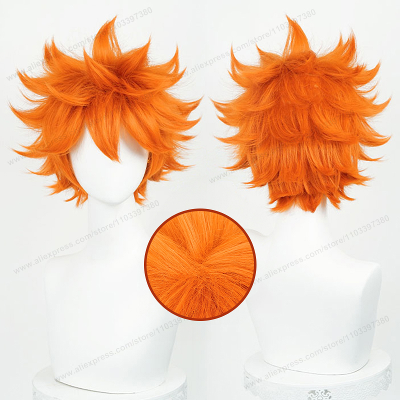Anime Cosplay Orange Hair - Hinata shoyo peruca cosplay 26cm curto