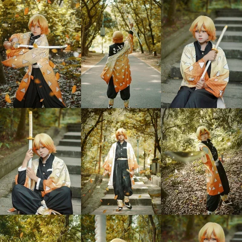 Cosplay Anime Zenitsu - Fantasia de Cosplay Agatsuma Zenitsu, Kimono