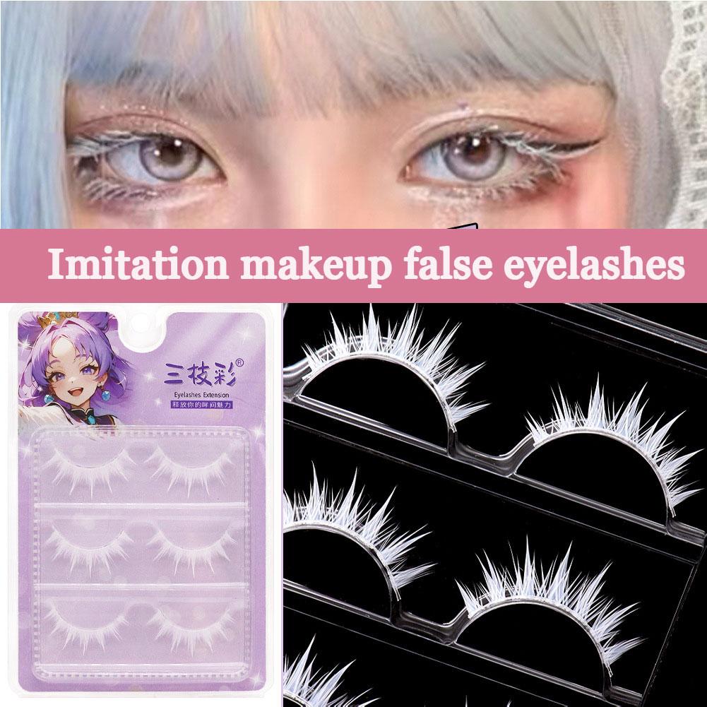 Anime Cosplay Lashes - Cílios Postiços Brancos para Cosplay de