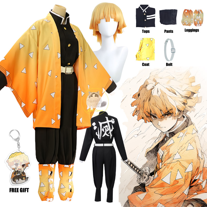 Cosplay Anime Zenitsu - Agatsuma zenitsu traje cosplay demônio moordenaar