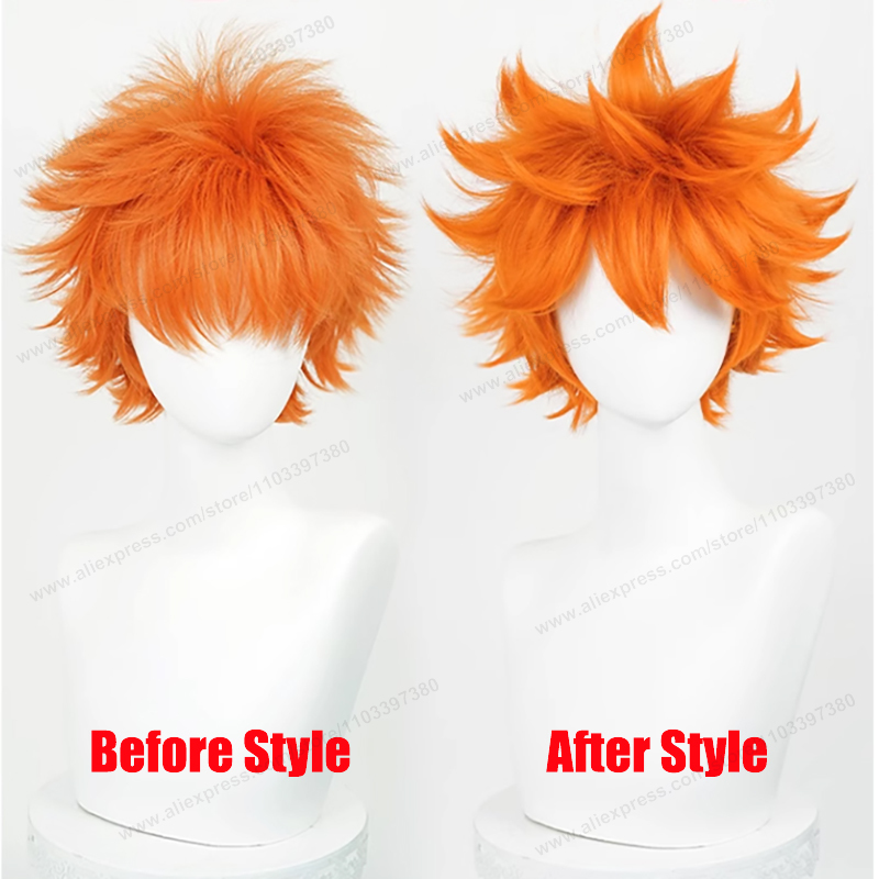Hinata shoyo peruca cosplay 26 - Anime Cosplay Orange Hair avaliação e preço