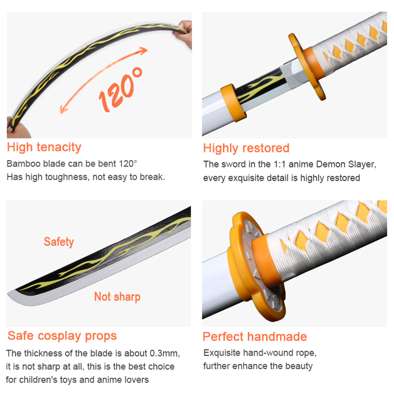 Espada artesanal katana de 80c - Cosplay Anime Zenitsu avaliação e preço