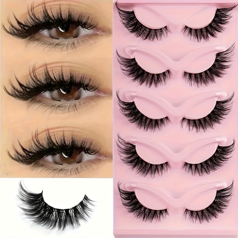 5 pares de cílios postiços olh - Anime Cosplay Lashes avaliação e preço