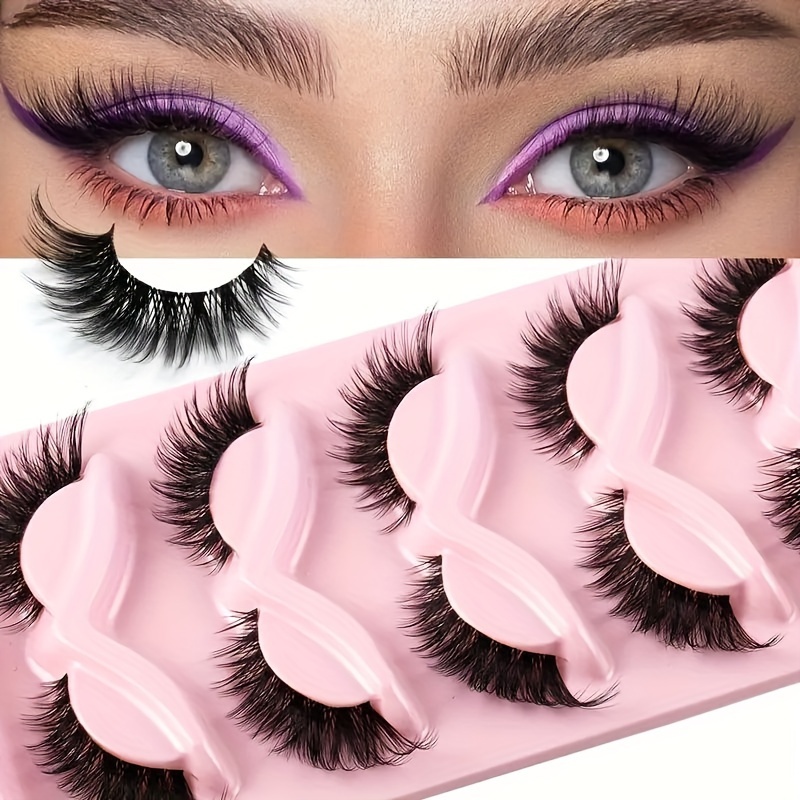 5 pares de cílios postiços olh - Anime Cosplay Lashes avaliação e preço