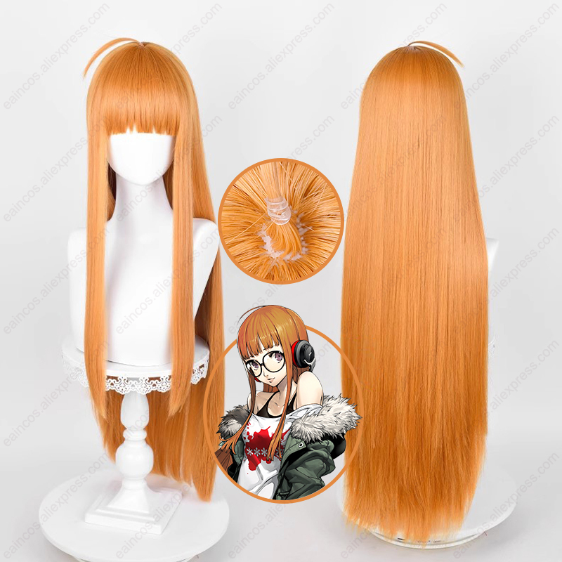 Anime futaba sakura peruca cos - Anime Cosplay Orange Hair avaliação e preço