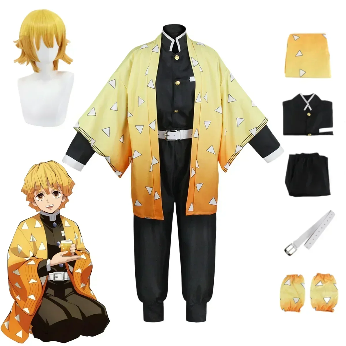 Fantasia de Cosplay Agatsuma Z - Cosplay Anime Zenitsu avaliação e preço
