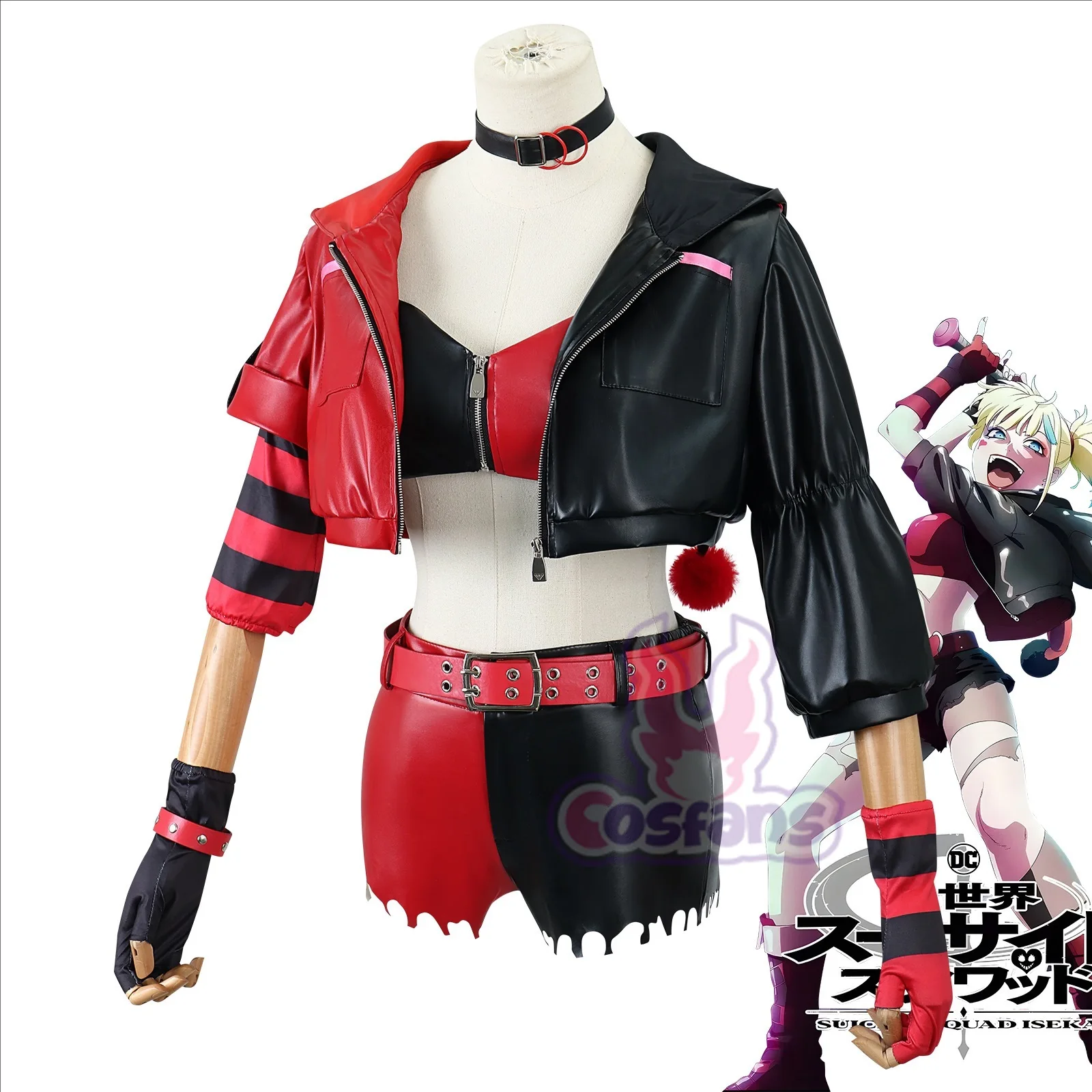Cosplay Fantasia de Esquadrão  - Anime Harley Quinn Cosplay avaliação e preço