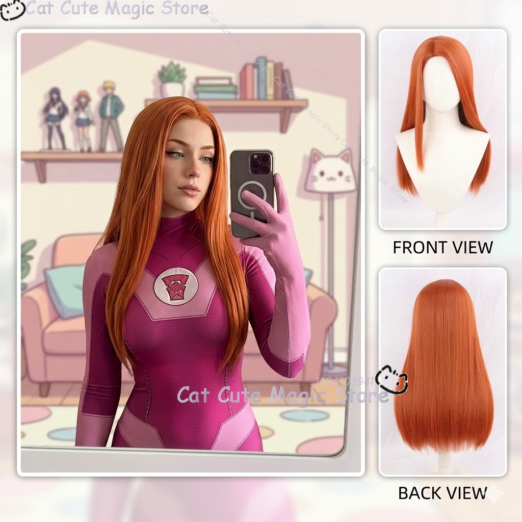 Fantasia de Cosplay Samantha E - Anime Cosplay Orange Hair avaliação e preço
